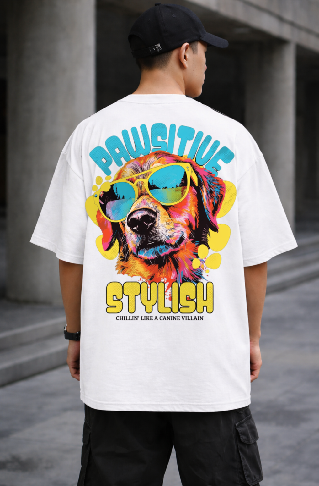 PAWSITIVE STYLISH OVERSIZED T-SHIRT